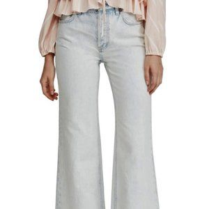 Free People Flare Leg Raw Hem High Waist Jeans 28